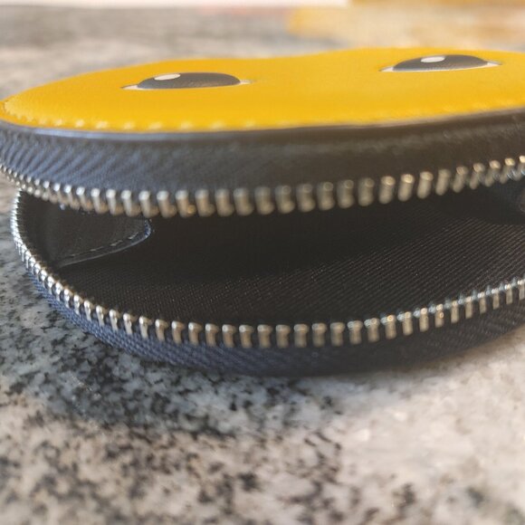 Coach Coin Purse - Emoji Eyes - Yellow Leather - Picture 10 of 15